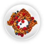 Sweet Fruit Salad Waffle 